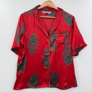 Women's their nibs peacock pajama top shirt‎ size small